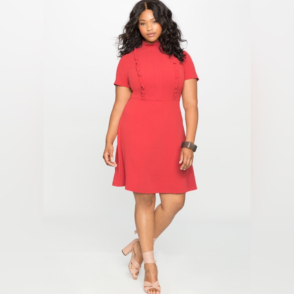 Eloquii short sleeve ruffle dress sz14